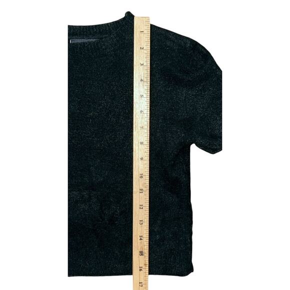 Vici Short Sleeve Cropped High Stretch Black Sweater Top Women's Medium - Picture 2 of 6